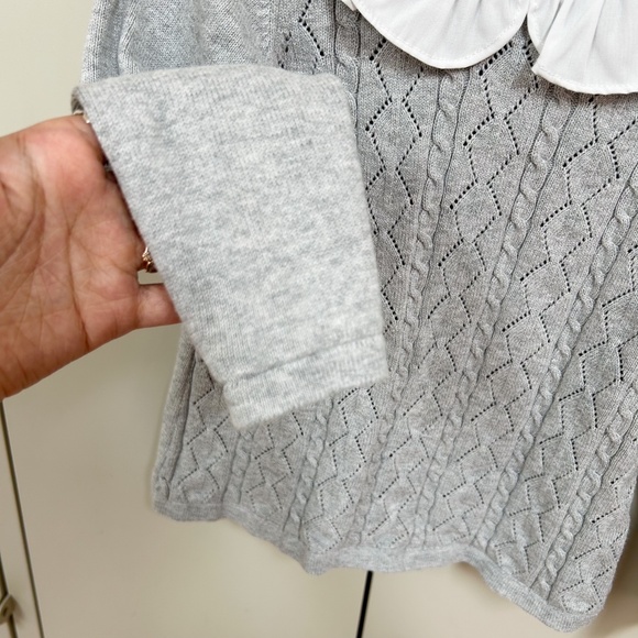 EdgeHill Collection long sleeve peter pan collar sweater - gray - sz 5 - Picture 5 of 9